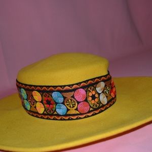 Vintage Adolfo II New York Wide Brimmed Wool Hat